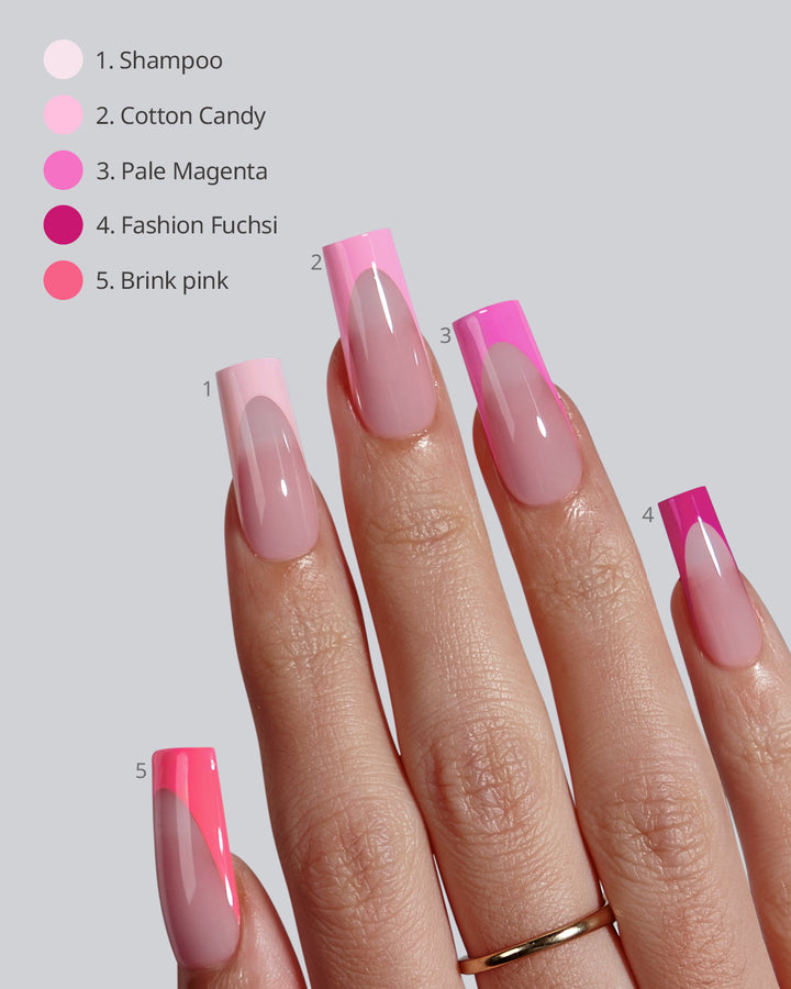 XCOATTIPS® French - Long Square Pink Pastel Tips