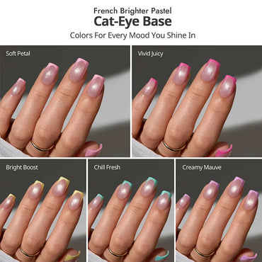 XCOATTIPS® French Brighter Pastel - Cat-Eye Base Short Square