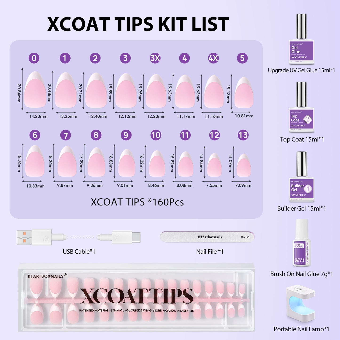 XCOATTIPS® French Kit - Short Almond