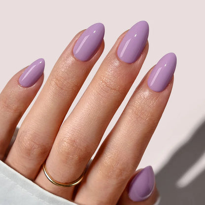 Uñas Almendra Orchid Dew – Uñas postizas de gel suave