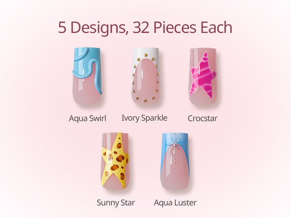 Star Bloom Long Square - Soft Gel Press On