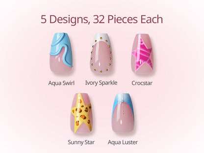 Star Bloom Ballerina Media - Unghie adesive in gel morbido