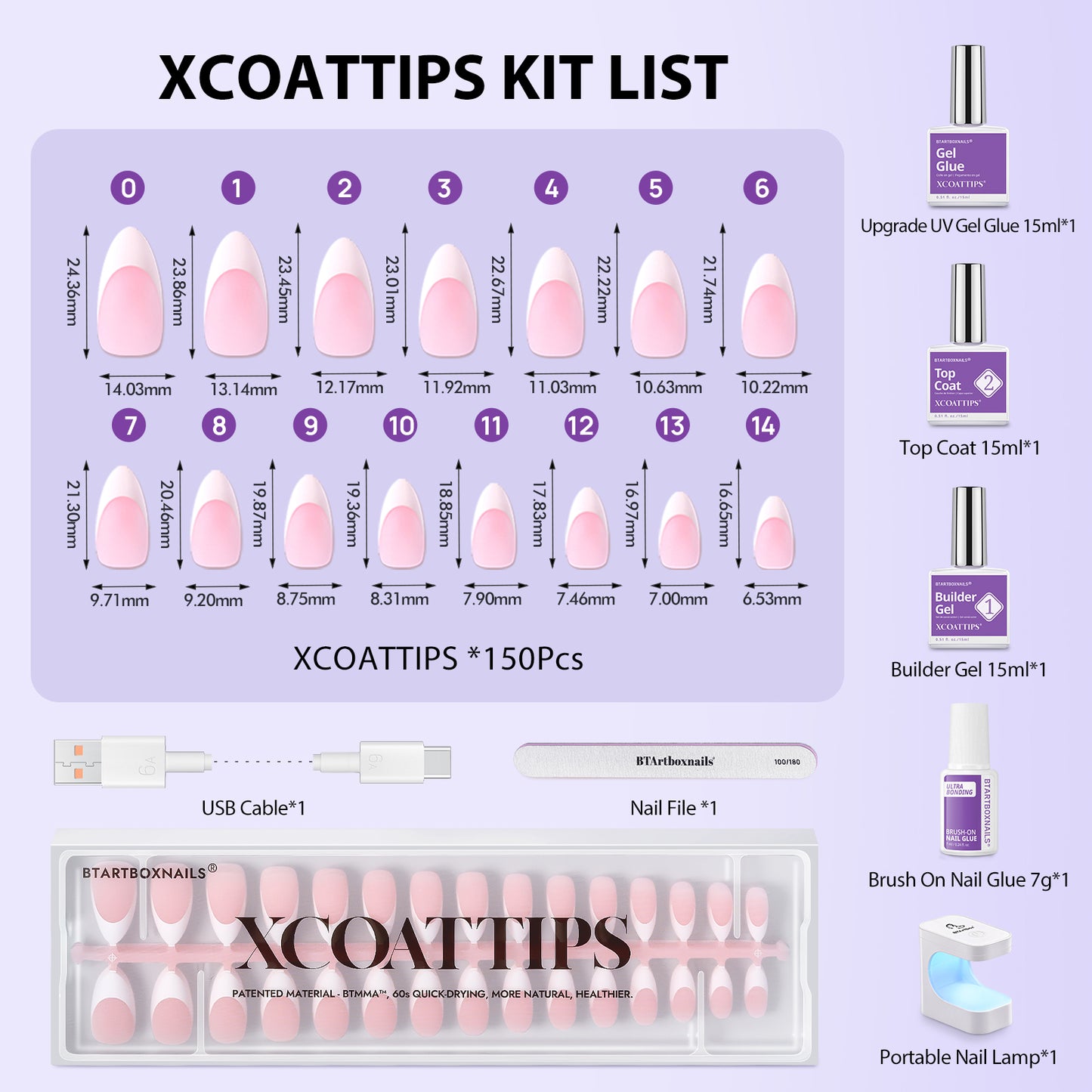 XCOATTIPS® French Kit - Medium Almond