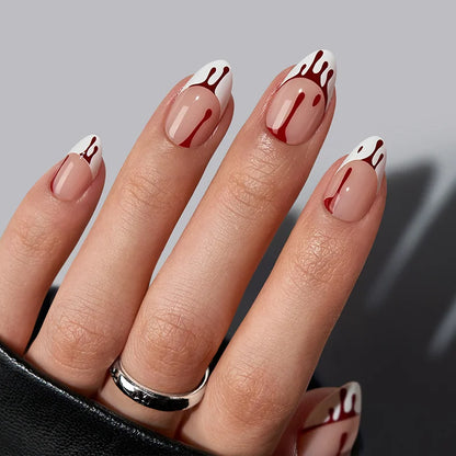 Blood Drip Almond Nails - XCOATPRESS