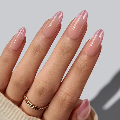 Pink Frosting Almond Nails - XCOATPRESS
