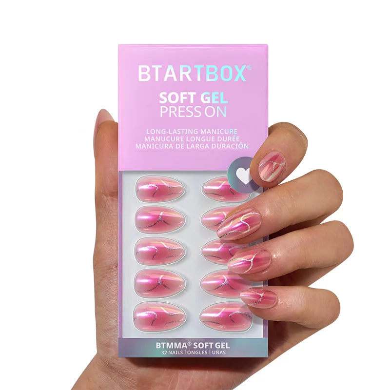 Neon Gradient Almond Nails