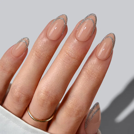 Silver Bells Almond Nails - XCOATPRESS