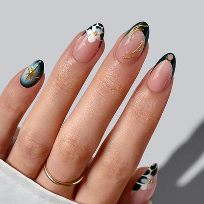 Green Romance Almond Nails - Soft Gel Press On