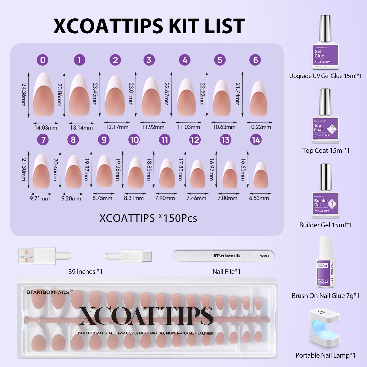 XCOATTIPS® French Kit - Medium Almond