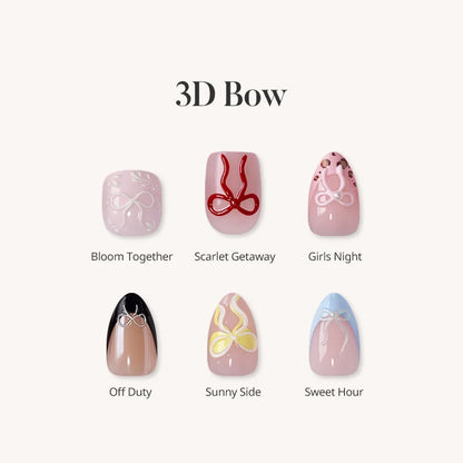Uñas postizas 3D con lazo