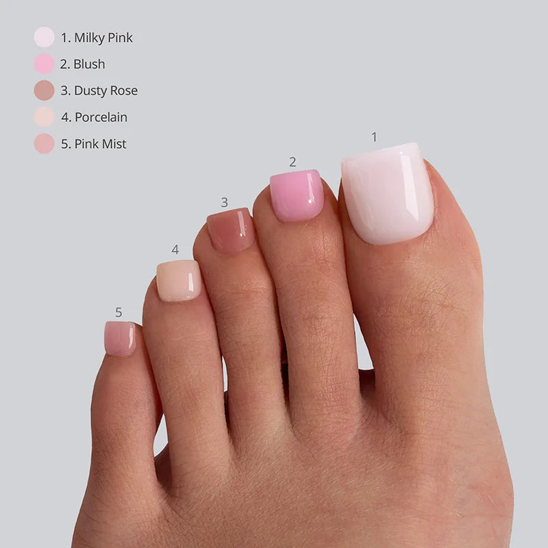 XCOATTIPS® Bare Toe Nail - Mixed Shades Square