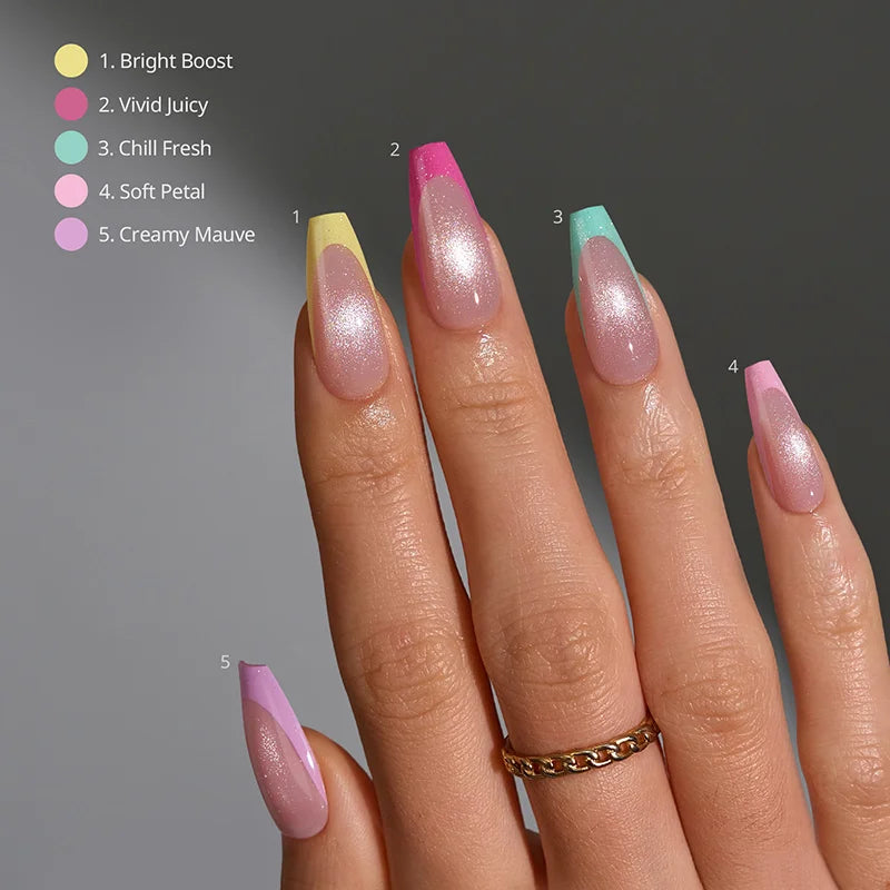 XCOATTIPS® French Brighter Pastel - Cat-Eye Base Medium Coffin