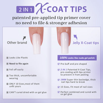 XCOATTIPS® Natural - Milky White Long Square