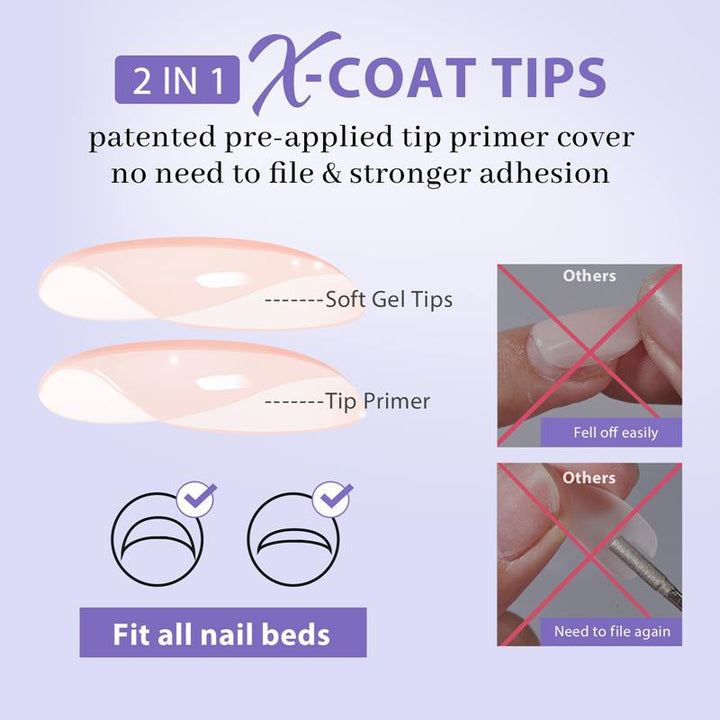 X-Coat Tips®Natural Kit -Mix Color-Coffin