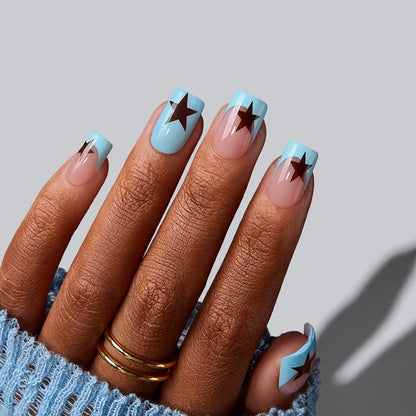 Blooming Stardust Short Square - Soft Gel Press On