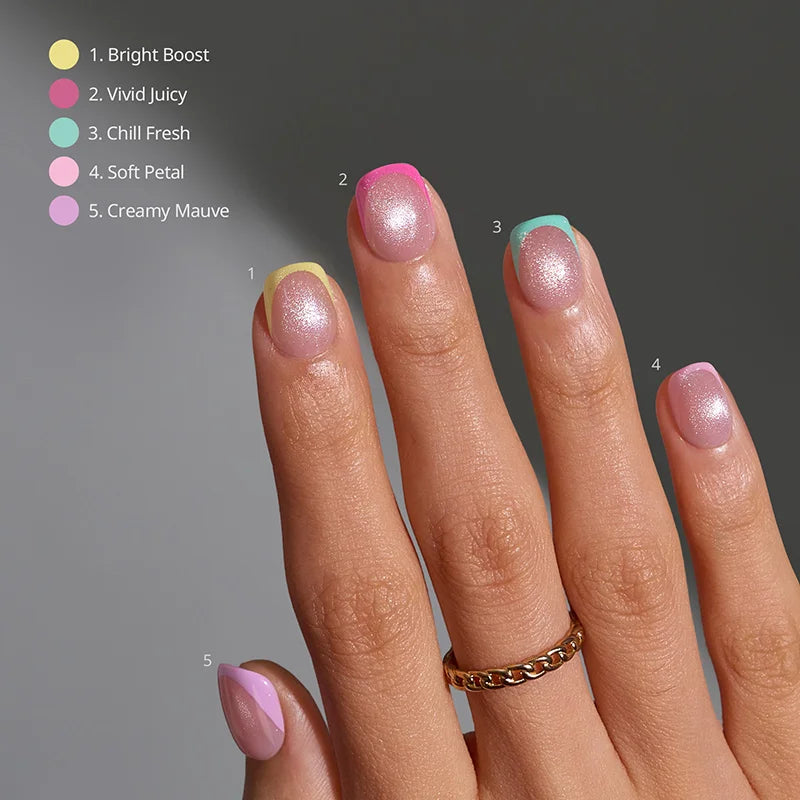 XCOATTIPS® French Brighter Pastel - Cat-Eye Base XXS Squoval