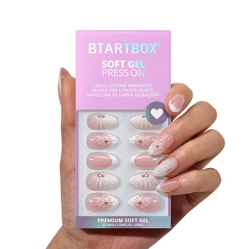 Dew-Kissed Bud Almond Nails - Soft Gel Press On