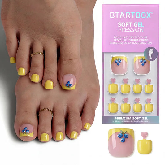 Blueberry Rain Square - Press On Toe Nail