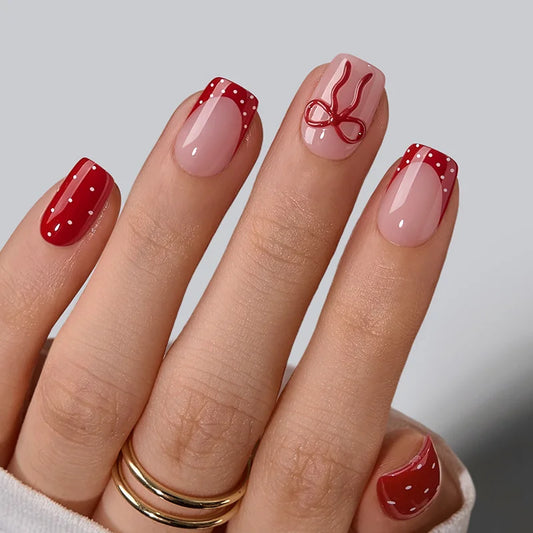 Scarlet Getaway Squoval Nails - Soft Gel Press On
