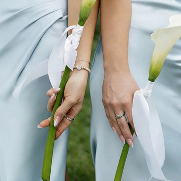 Bridal Side Almond Nails - Soft Gel Press On