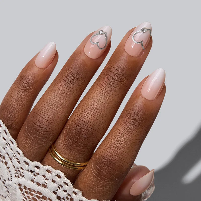 Bridal Side Almond Nails