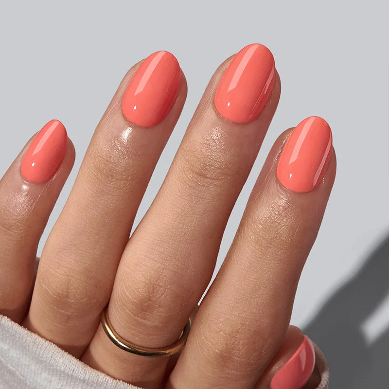 Orange Soda Oval Nails -  Soft Gel Press On