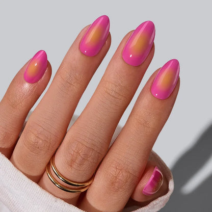 Sunset Pop Almond Nails - Soft Gel Press On