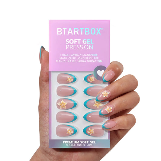 Blue Mojito Almond Nails - Soft Gel Press On