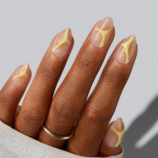 Lemon Spark Almond Nails - Soft Gel Press On