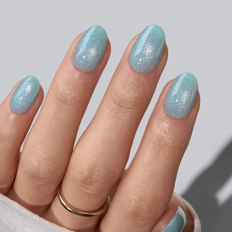 BTArtbox Blue Lagoon Oval Nails