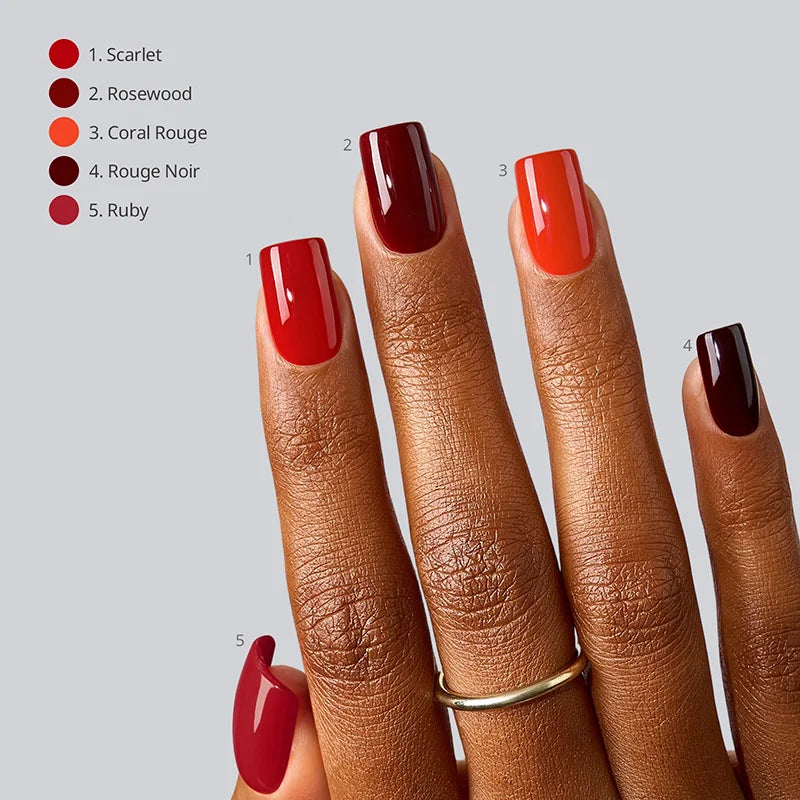 SOFTCOATTIPS™ Red Collection Five Shades Short Square