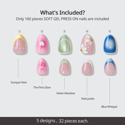 Sogni di Primavera Mandorla Corta - Unghie Adesive in Gel Morbido