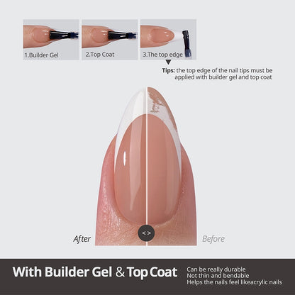 XCOATTIPS® French - XXS Squoval White Tips