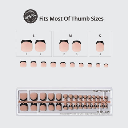 XCOATTIPS® Toe Nail - S-M Squoval Black Tips