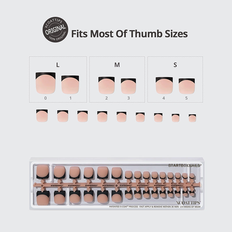 XCOATTIPS® Toe Nail - Sharp Square Black Tips