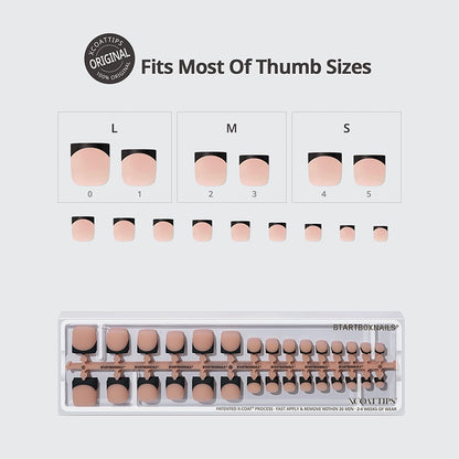 XCOATTIPS® Toe Nail - Sharp Square Black Tips