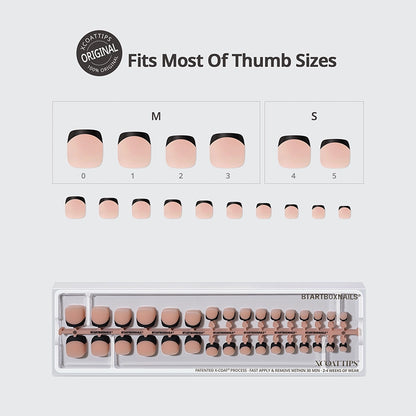 XCOATTIPS® Toe Nail - S-M Squoval Black Tips