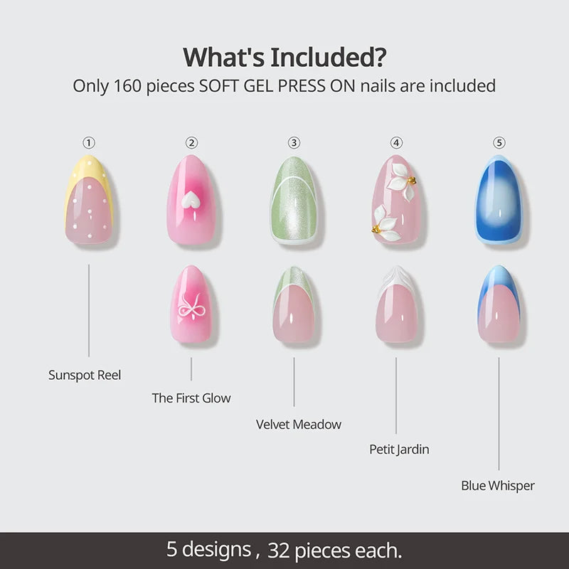 Spring Dreams Medium Almond - Soft Gel Press On