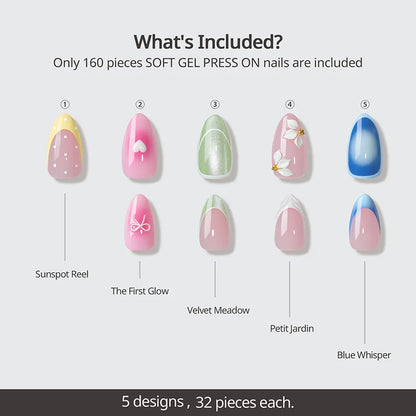 Spring Dreams Medium Almond - Soft Gel Press On