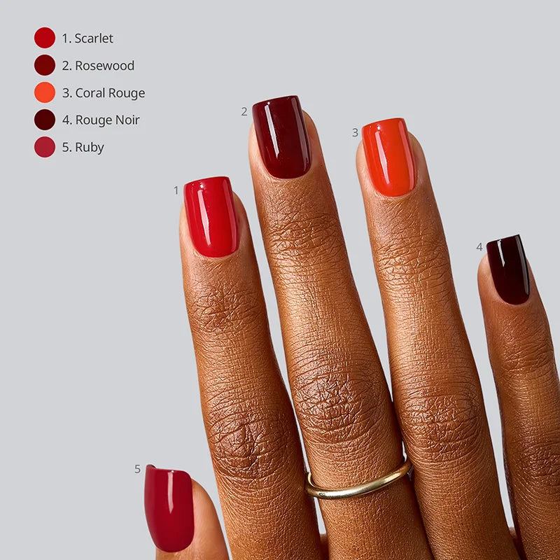 SOFTCOATTIPS™ Red Collection Five Shades Extra Short Square