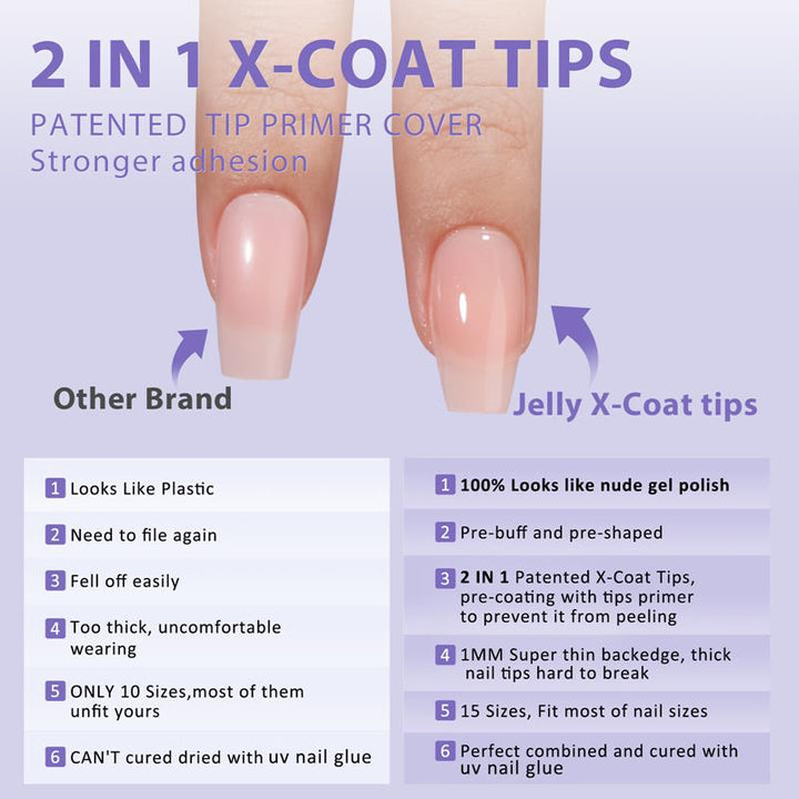 X-Coat Tips®Natural - Short Coffin