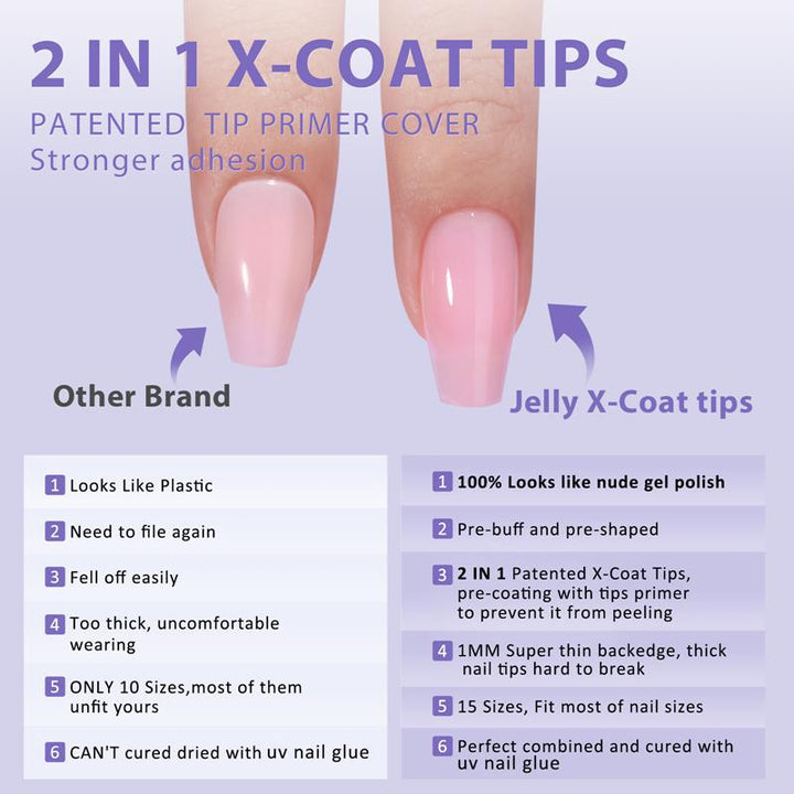 X-Coat Tips®Natural - Short Coffin