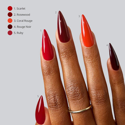 SOFTCOATTIPS™ Red Collection Five Shades Long Stiletto