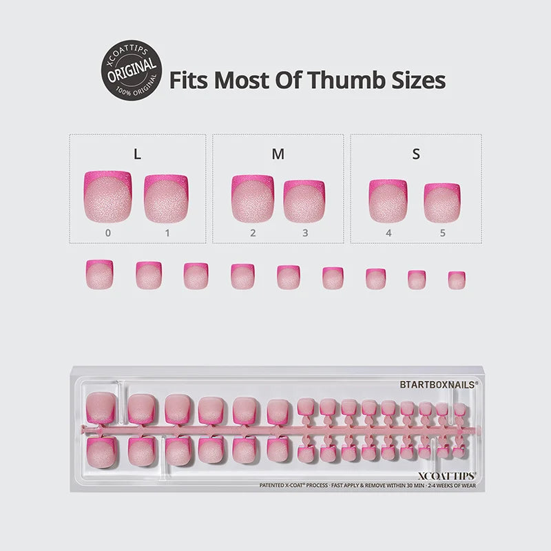 XCOATTIPS® French Brighter Pastel Toe Nail - Cat-Eye Base Square