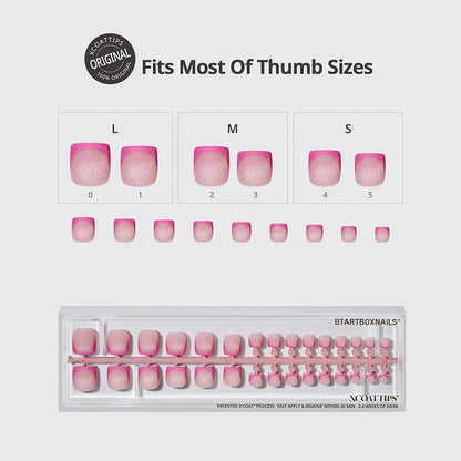 XCOATTIPS® French Brighter Pastel Toe Nail - Cat-Eye Base Square