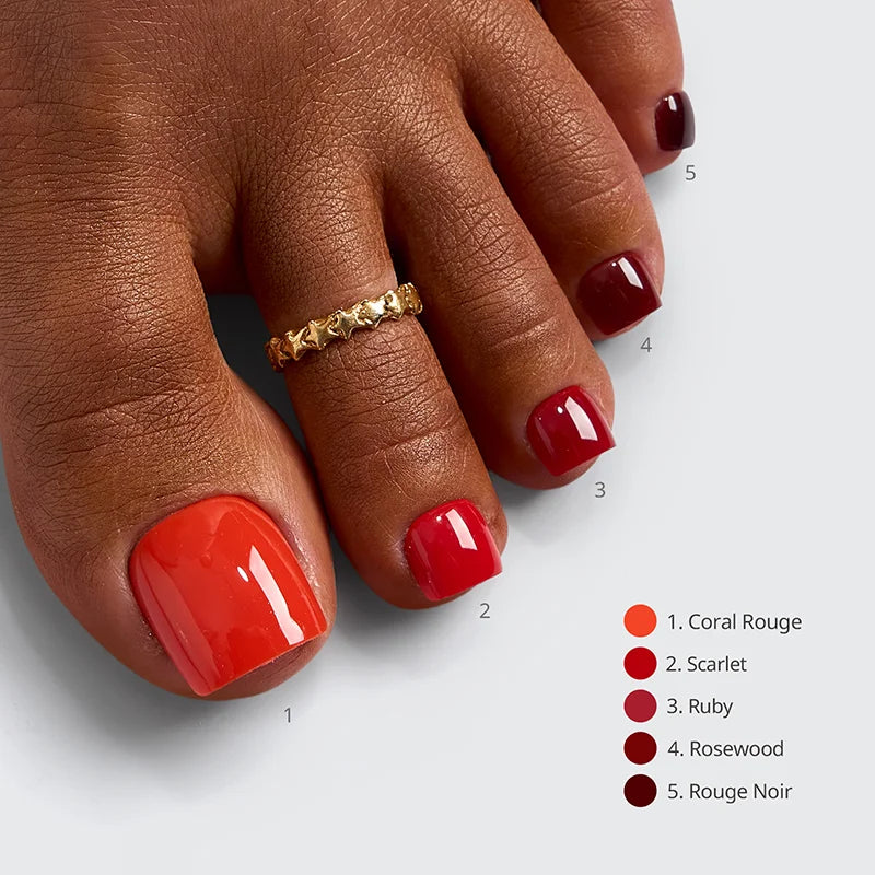 SOFTCOATTIPS™ Red Collection Five Shades Toe Nail