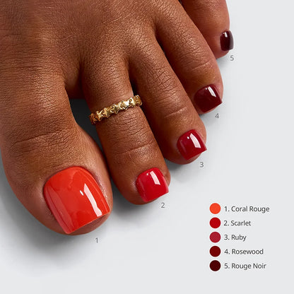 SOFTCOATTIPS™ Red Collection Five Shades Toe Nail
