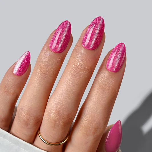 Stardust Pink Almond Nails - Soft Gel Press On