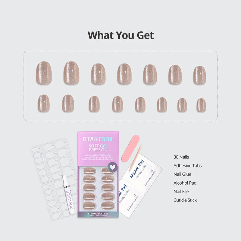 Bubbly Duo Oval Nails - Soft Gel Press On