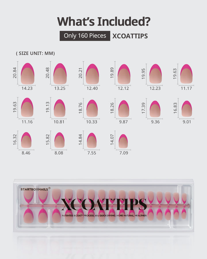 XCOATTIPS® French - Short Almond Pink Pastel Tips